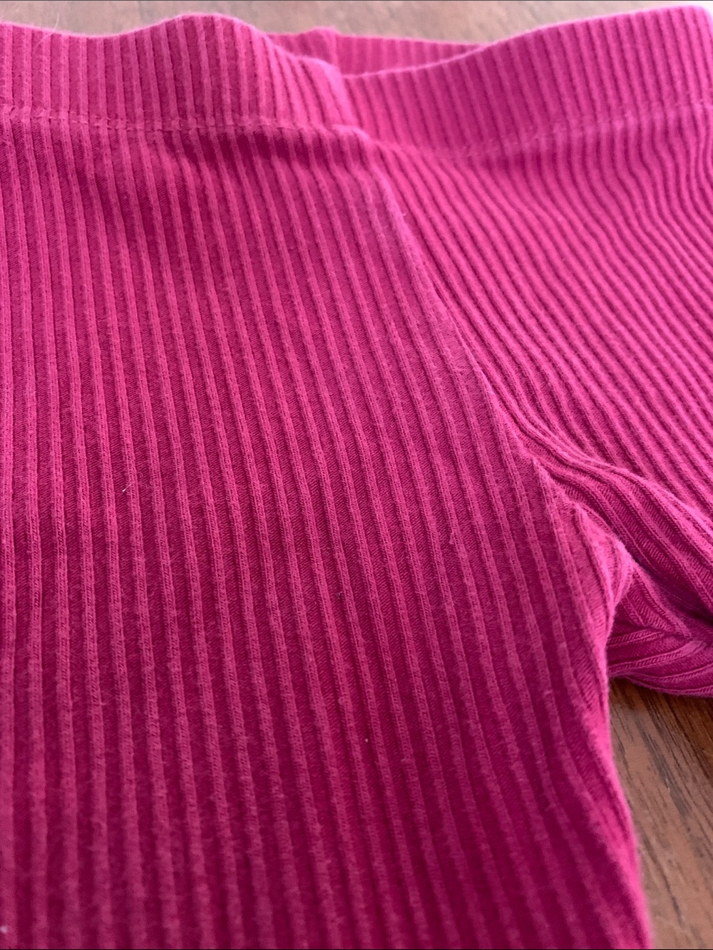 🍊5/$25 Girls' Ribbed Raspberry Pink Leggings with Button-Cuff Detail - Picture 2 of 5